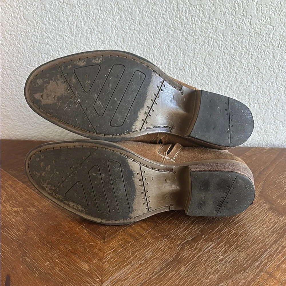 Dingo Brown Ankle Boots with White Stitching - Picture 4 of 7